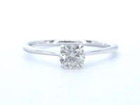 Witgouden ring solitair met natuurlijke briljant geslepen diamanten - afbeelding 1 van  12