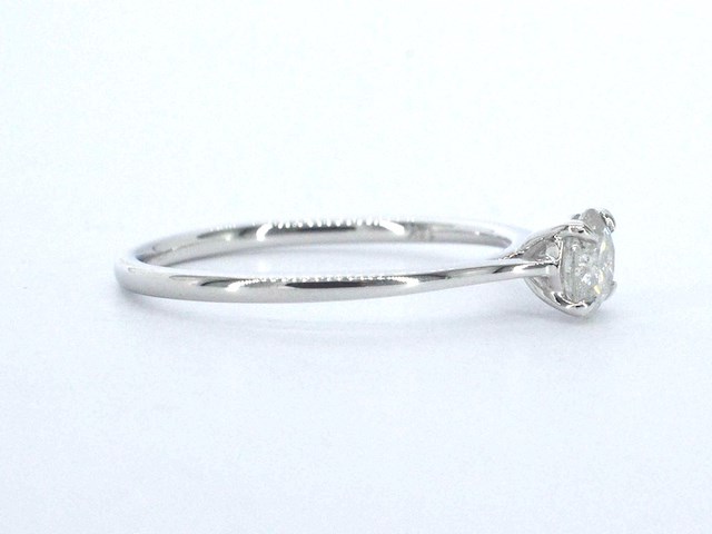 Witgouden ring solitair met natuurlijke briljant geslepen diamanten - afbeelding 7 van  12
