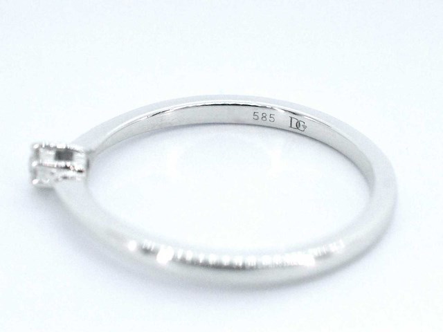 Witgouden ring solitaire met een briljant geslepen diamant - afbeelding 2 van  10