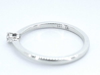 Witgouden ring solitaire met een briljant geslepen diamant - afbeelding 2 van  10
