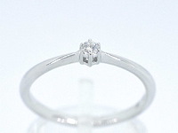 Witgouden ring solitaire met een briljant geslepen diamant - afbeelding 1 van  10