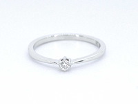 Witgouden ring solitaire met een briljant geslepen diamant - afbeelding 8 van  10