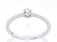 Witgouden ring solitaire met een briljant geslepen diamant