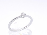 Witgouden ring solitaire met een briljant geslepen diamant - afbeelding 6 van  11