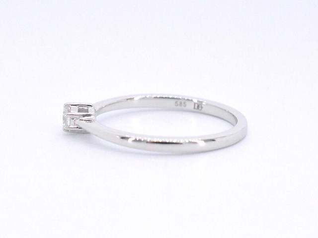 Witgouden ring solitaire met een briljant geslepen diamant - afbeelding 7 van  11