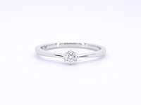 Witgouden ring solitaire met een briljant geslepen diamant - afbeelding 8 van  11