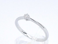 Witgouden ring solitaire met een briljant geslepen diamant - afbeelding 5 van  11