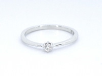 Witgouden ring solitaire met een briljant geslepen diamant - afbeelding 8 van  11