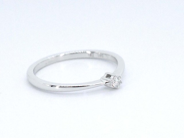 Witgouden ring solitaire met een briljant geslepen diamant - afbeelding 10 van  11