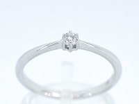 Witgouden ring solitaire met een briljant geslepen natuurlijke diamant - afbeelding 1 van  11