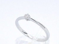 Witgouden ring solitaire met een briljant geslepen natuurlijke diamant - afbeelding 5 van  11
