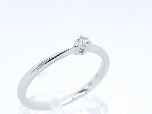 Witgouden ring solitaire met een briljant geslepen natuurlijke diamant - afbeelding 6 van  11