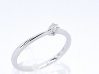 Witgouden ring solitaire met een briljant geslepen natuurlijke diamant - afbeelding 6 van  11