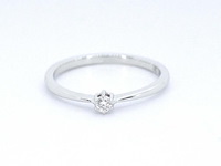 Witgouden ring solitaire met een briljant geslepen natuurlijke diamant - afbeelding 8 van  11