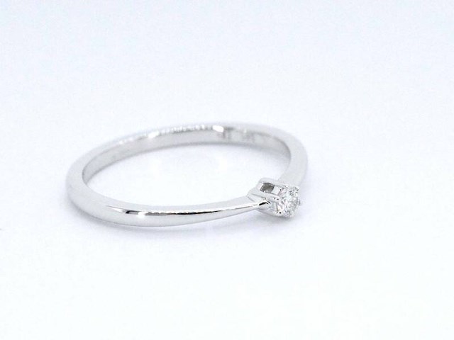 Witgouden ring solitaire met een briljant geslepen natuurlijke diamant - afbeelding 10 van  11