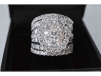 Witgouden ring vol gezet met diamanten 5.50 carat - afbeelding 4 van  8