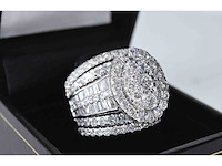 Witgouden ring vol gezet met diamanten 5.50 carat - afbeelding 5 van  8