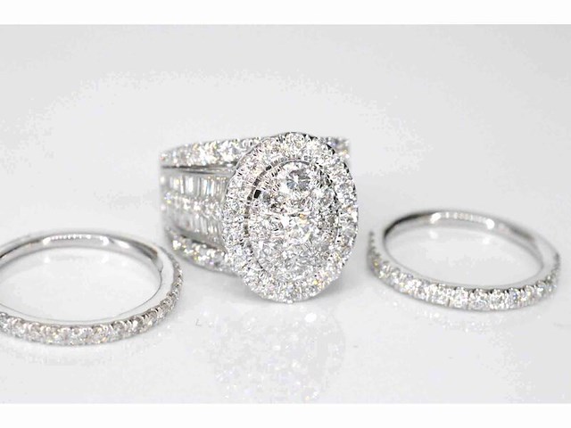 Witgouden ring vol gezet met diamanten 5.50 carat - afbeelding 6 van  8