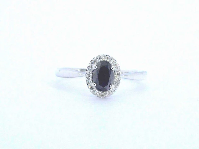 Witgouden ring zwarte diamant - afbeelding 4 van  8