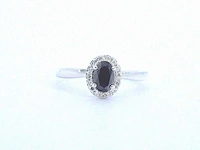 Witgouden ring zwarte diamant