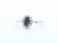 Witgouden ring zwarte diamant - afbeelding 6 van  8