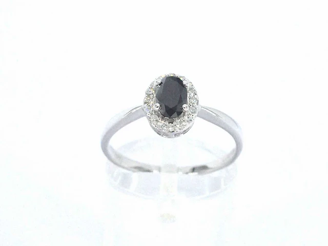 Witgouden ring zwarte diamant - afbeelding 2 van  8