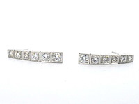 Witgouden riviera oorbellen met natuurlijke diamant - afbeelding 2 van  8