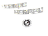 Witgouden riviera oorbellen met natuurlijke diamant - afbeelding 6 van  8