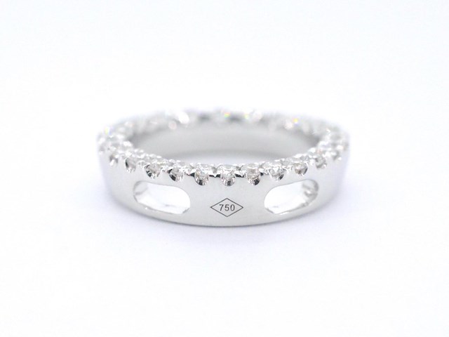 Witgouden ronde hanger met briljant geslepen diamanten, excl. ketting - afbeelding 7 van  9