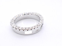 Witgouden ronde hanger met briljant geslepen diamanten, excl. ketting - afbeelding 5 van  9