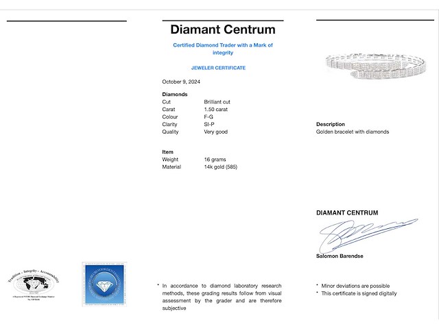 Witgouden serpent armband met natuurlijke diamanten - afbeelding 3 van  4