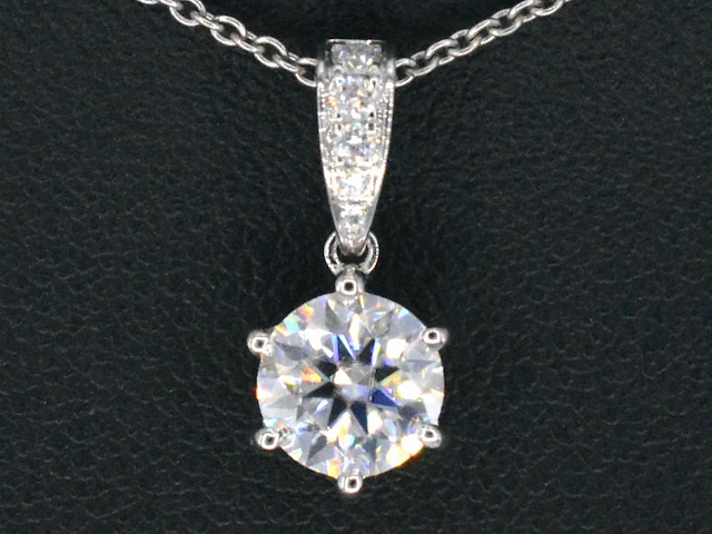 Witgouden solitair hanger diamant 1.00 ct - afbeelding 1 van  6