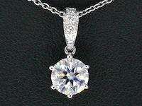 Witgouden solitair hanger diamant 1.00 ct