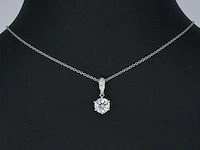 Witgouden solitair hanger diamant 1.00 ct - afbeelding 2 van  6