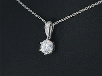 Witgouden solitair hanger diamant 1.00 ct - afbeelding 3 van  6