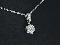 Witgouden solitair hanger diamant 1.00 ct - afbeelding 4 van  6
