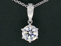 Witgouden solitair hanger diamant 1.00 ct