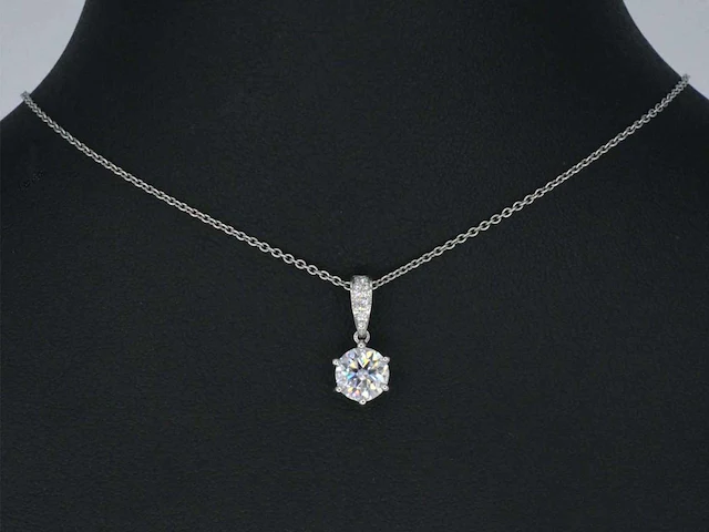 Witgouden solitair hanger diamant 1.00 ct - afbeelding 2 van  6