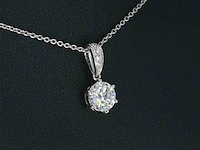 Witgouden solitair hanger diamant 1.00 ct - afbeelding 4 van  6