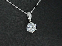 Witgouden solitair hanger diamant 1.50 ct