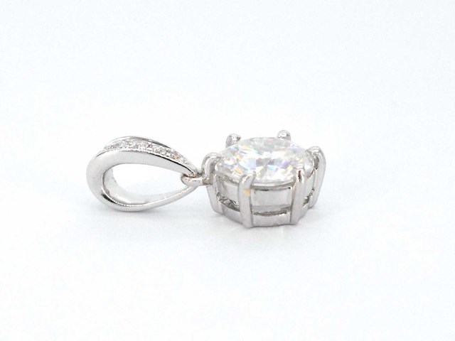 Witgouden solitair hanger met diamant 1.00 carat - afbeelding 6 van  6