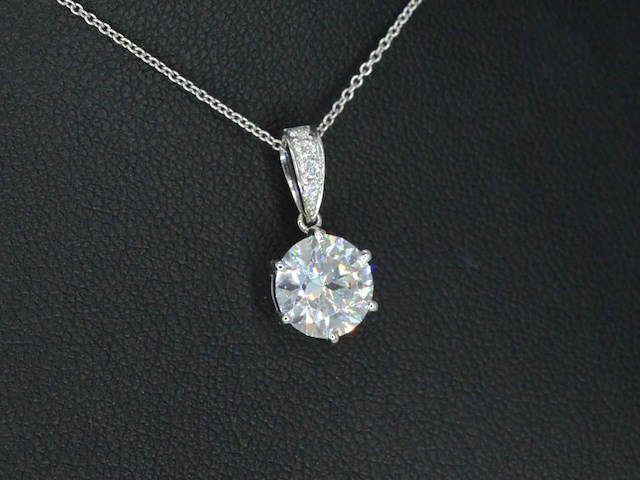 Witgouden solitair hanger met diamant 1.50 carat exclusief ketting - afbeelding 1 van  6