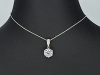 Witgouden solitair hanger met diamant 1.50 carat exclusief ketting - afbeelding 2 van  6