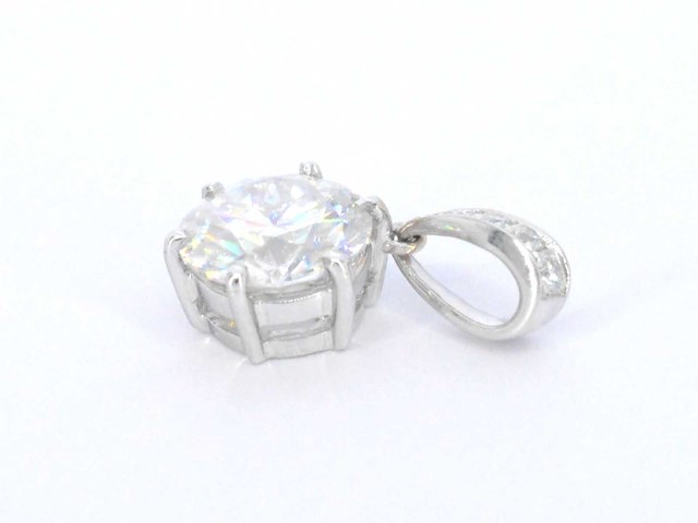 Witgouden solitair hanger met diamant 1.50 carat exclusief ketting - afbeelding 5 van  6