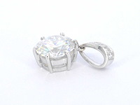 Witgouden solitair hanger met diamant 1.50 carat exclusief ketting - afbeelding 5 van  6