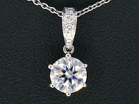 Witgouden solitair hanger met een diamant 1.00 carat - afbeelding 1 van  6