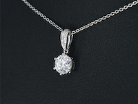 Witgouden solitair hanger met een diamant 1.00 carat - afbeelding 4 van  6