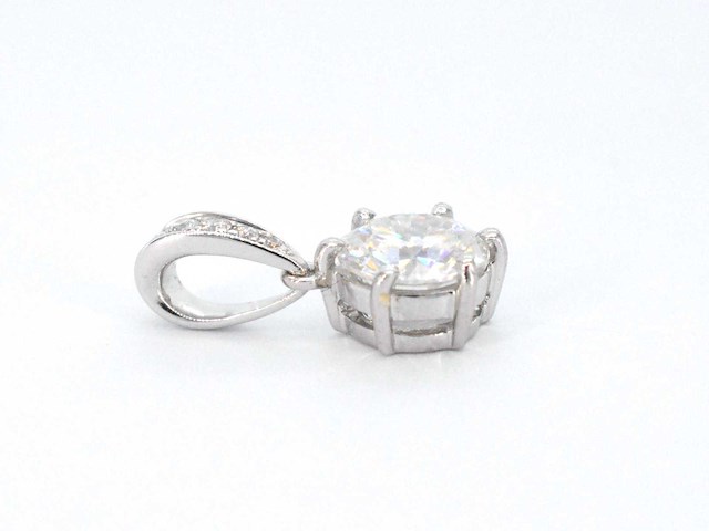 Witgouden solitair hanger met een diamant 1.00 carat - afbeelding 6 van  6
