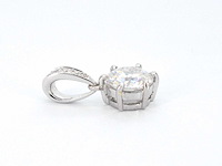Witgouden solitair hanger met een diamant 1.00 carat - afbeelding 6 van  6