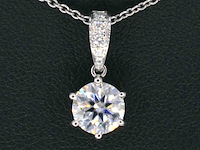 Witgouden solitair hanger met een diamant van 1.00 carat, excl. ketting